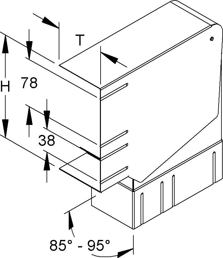 GK-Vertikaleck 90Gr. DKVVU 170-78T80 W