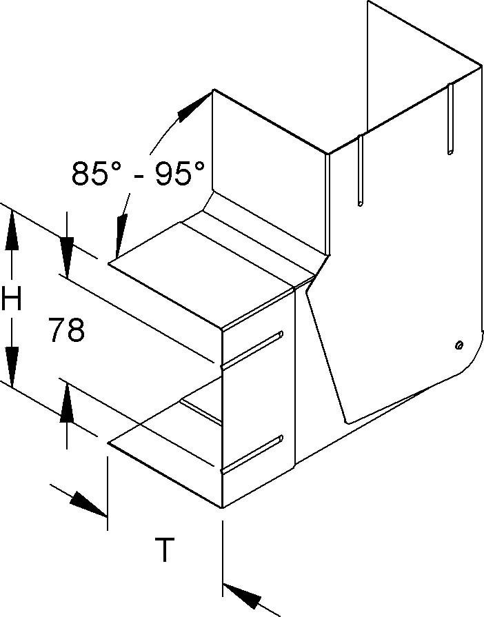 GK-Vertikaleck 90Gr. GKVV 110-78T100 L