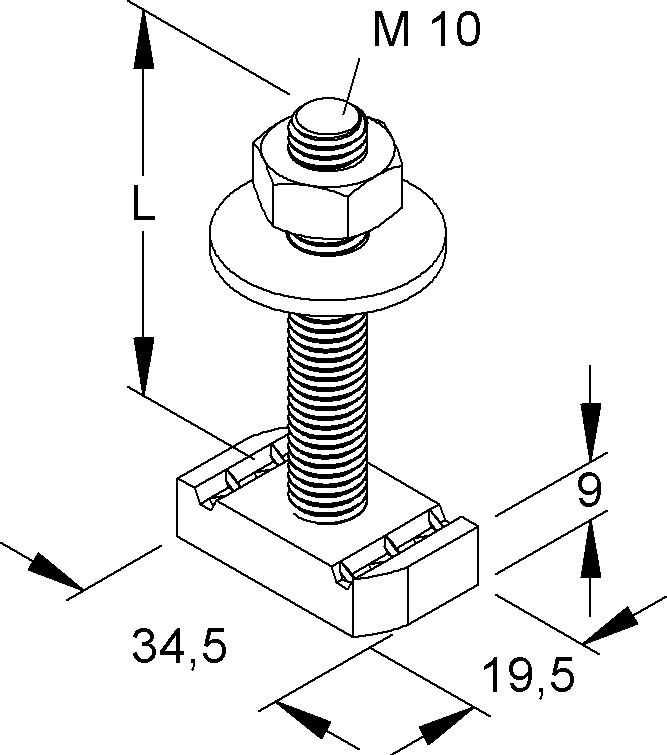 Hammerkopfschraube M10 HMZ M10/30 F