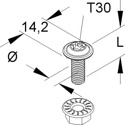 Linsenkopfschraube M6 LFM 6X16-TX V