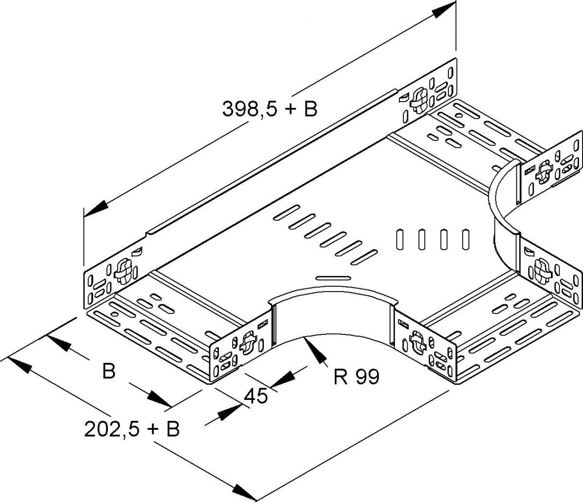 T-Stück für Kabelrinne RTSC 60.200 S