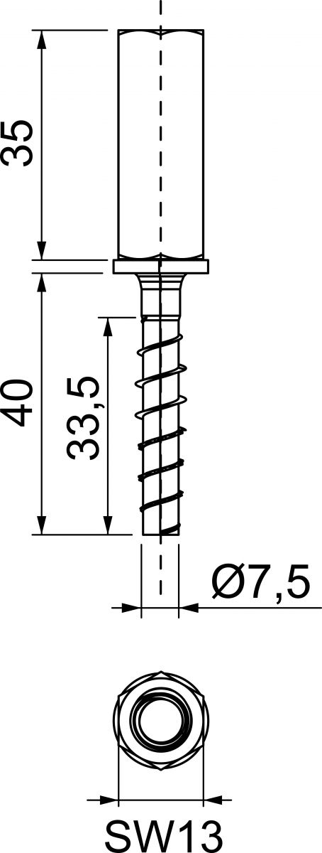 Brandschutz-Schraubanker MMS-plusI 7.5x40