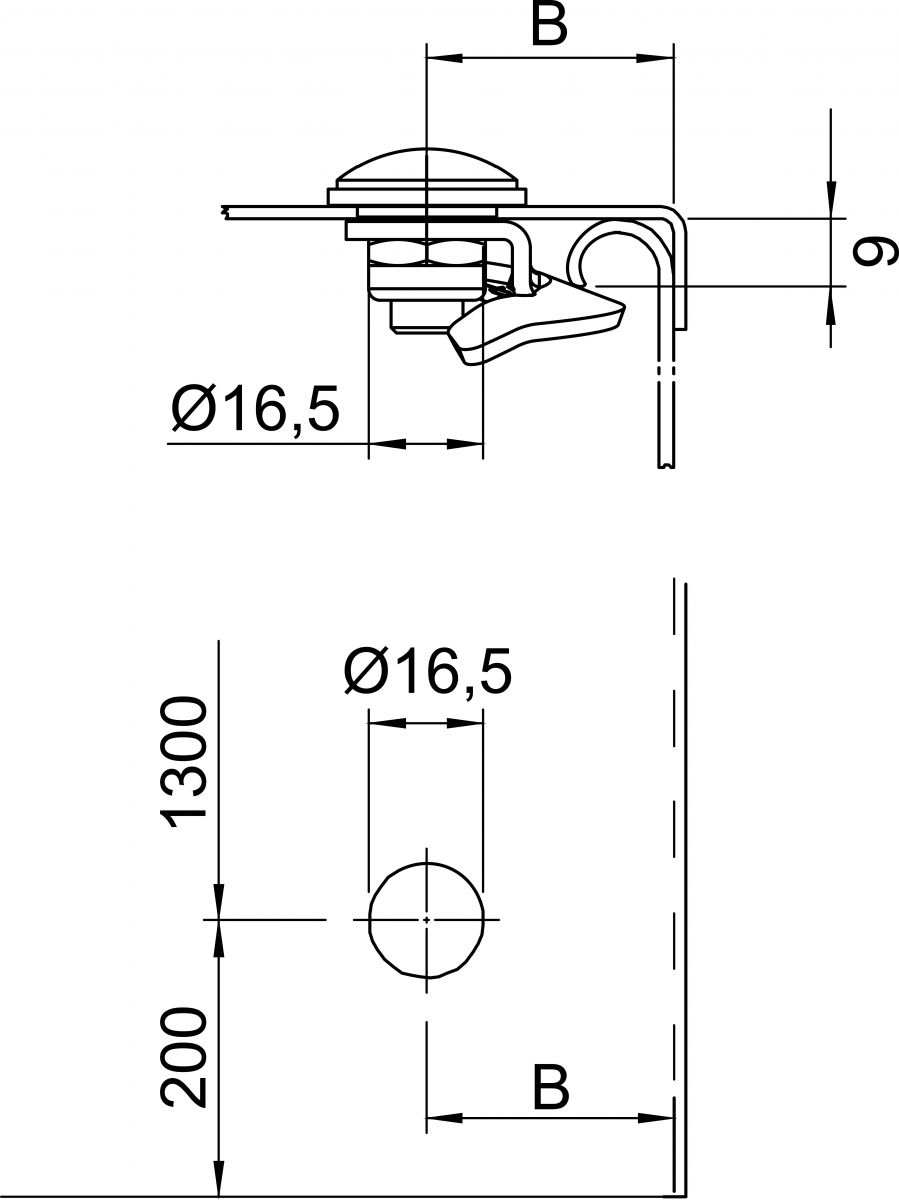 Drehriegel DRL H S A2