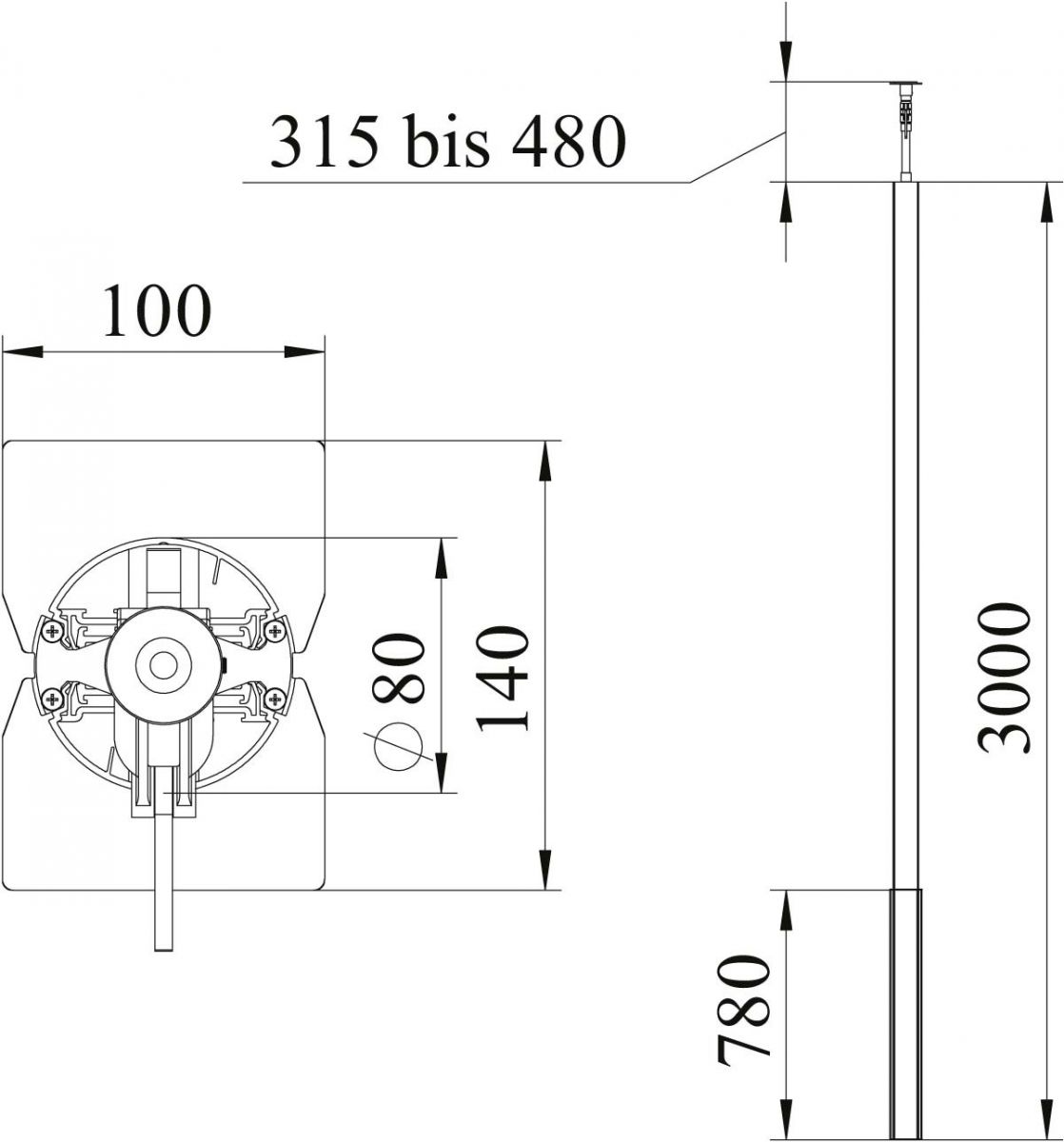 Installationssäule ISS140100RRW