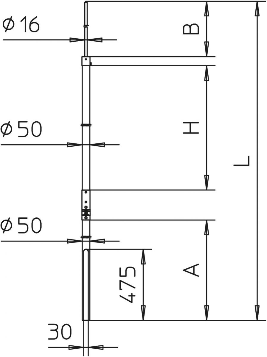 Isoliert.Fangmast +Auslass isFang IN-A L10