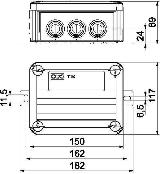 Kabelabzweigkasten T100ED 06A2F