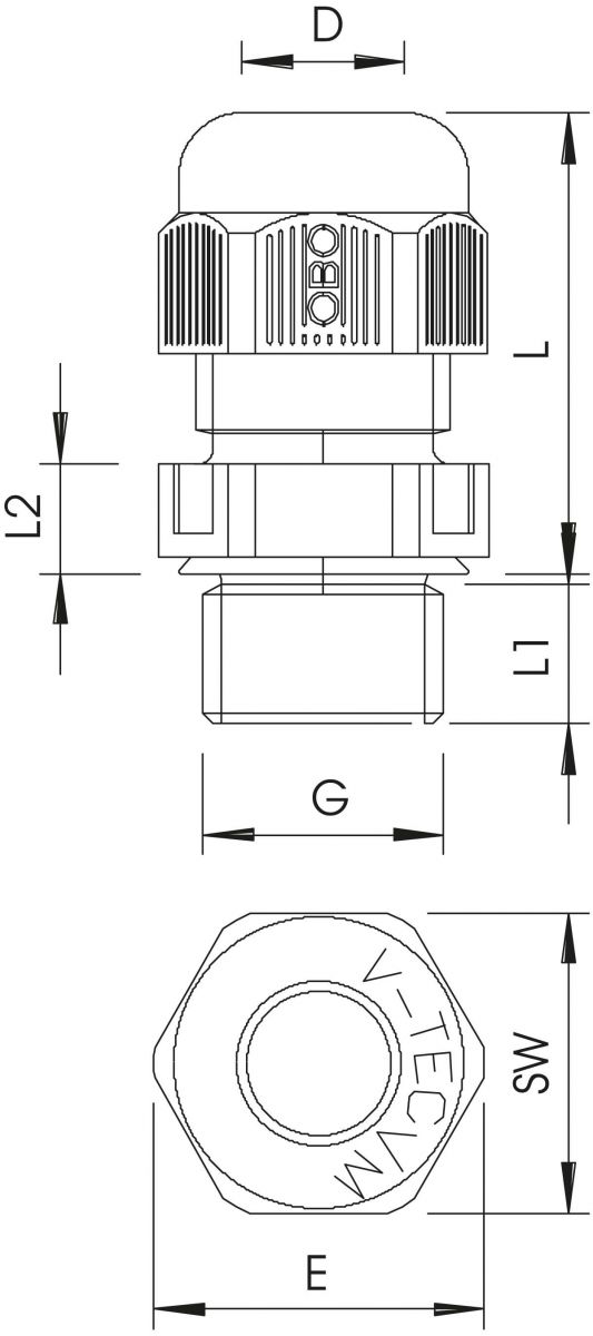 Kabelverschraubung V-TEC VM L40 SW