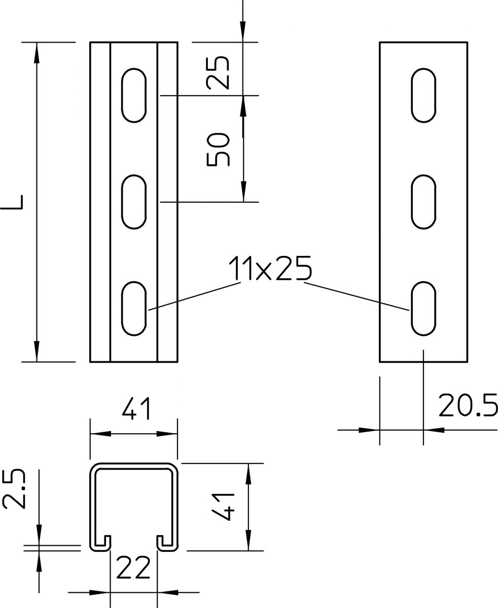 Profilschiene MS 41 LS 6M FTK