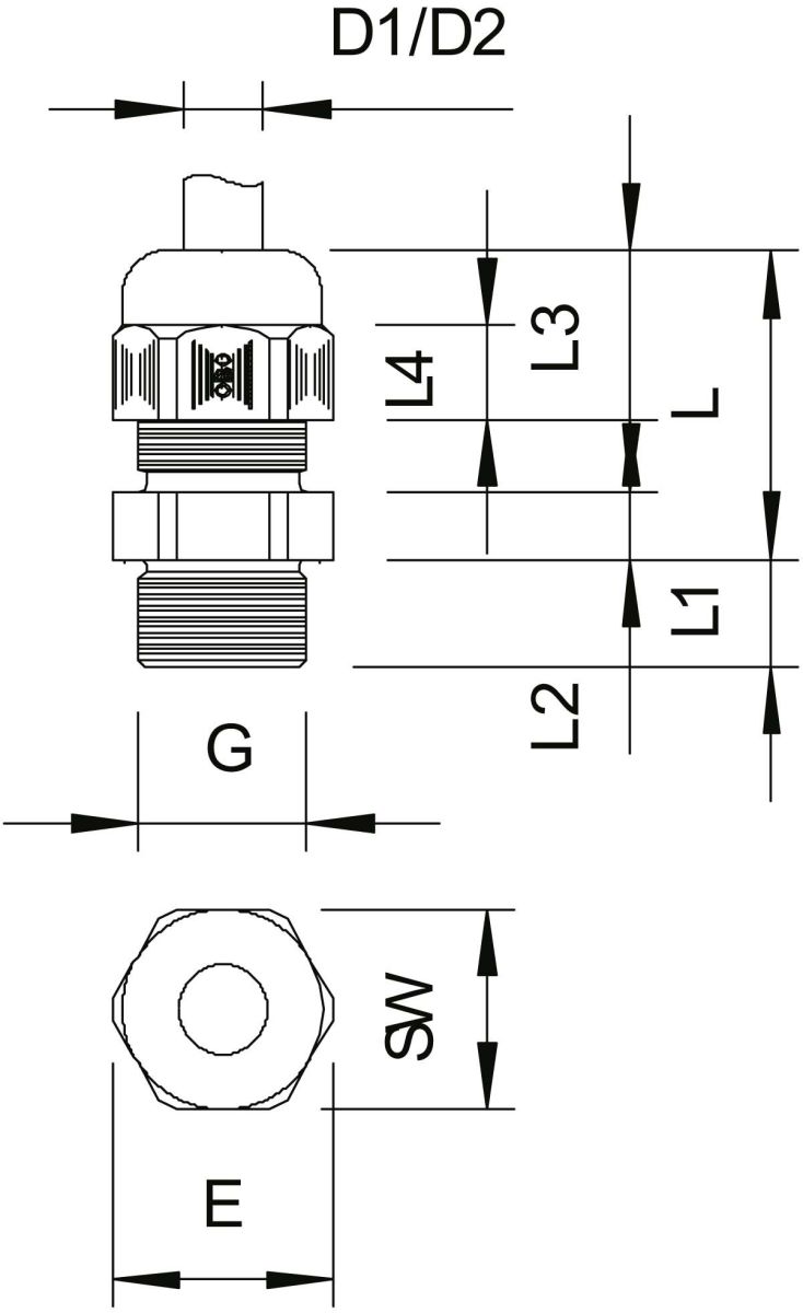 Verschraubung V-TEC PG16 SGR