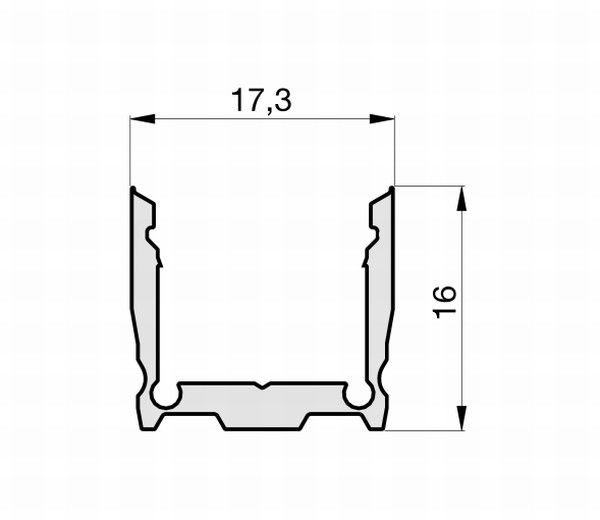 Aufbau-Aluminium-Profil TRPA2501