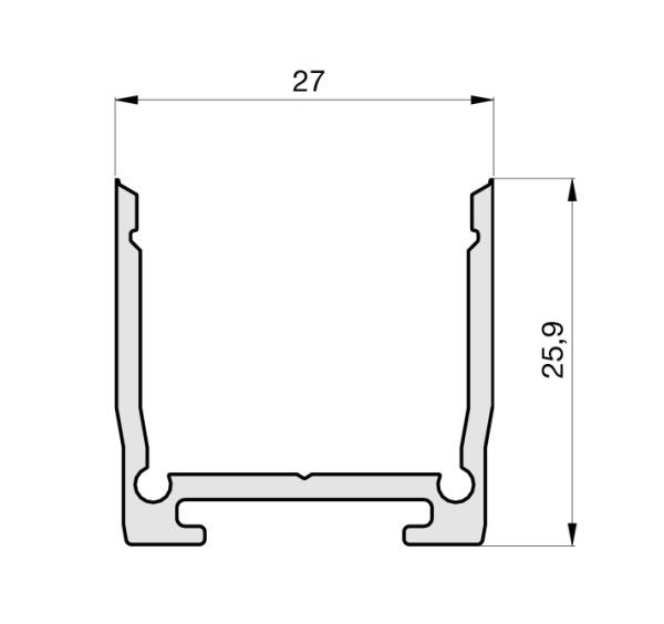 Aufbau-Aluminium-Profil TRPA2542