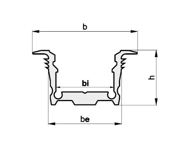 Einbau-Aluminium-Profil TRPA2521