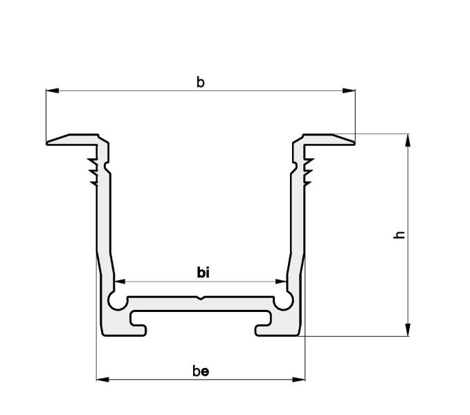 Einbau-Aluminium-Profil TRPA2561