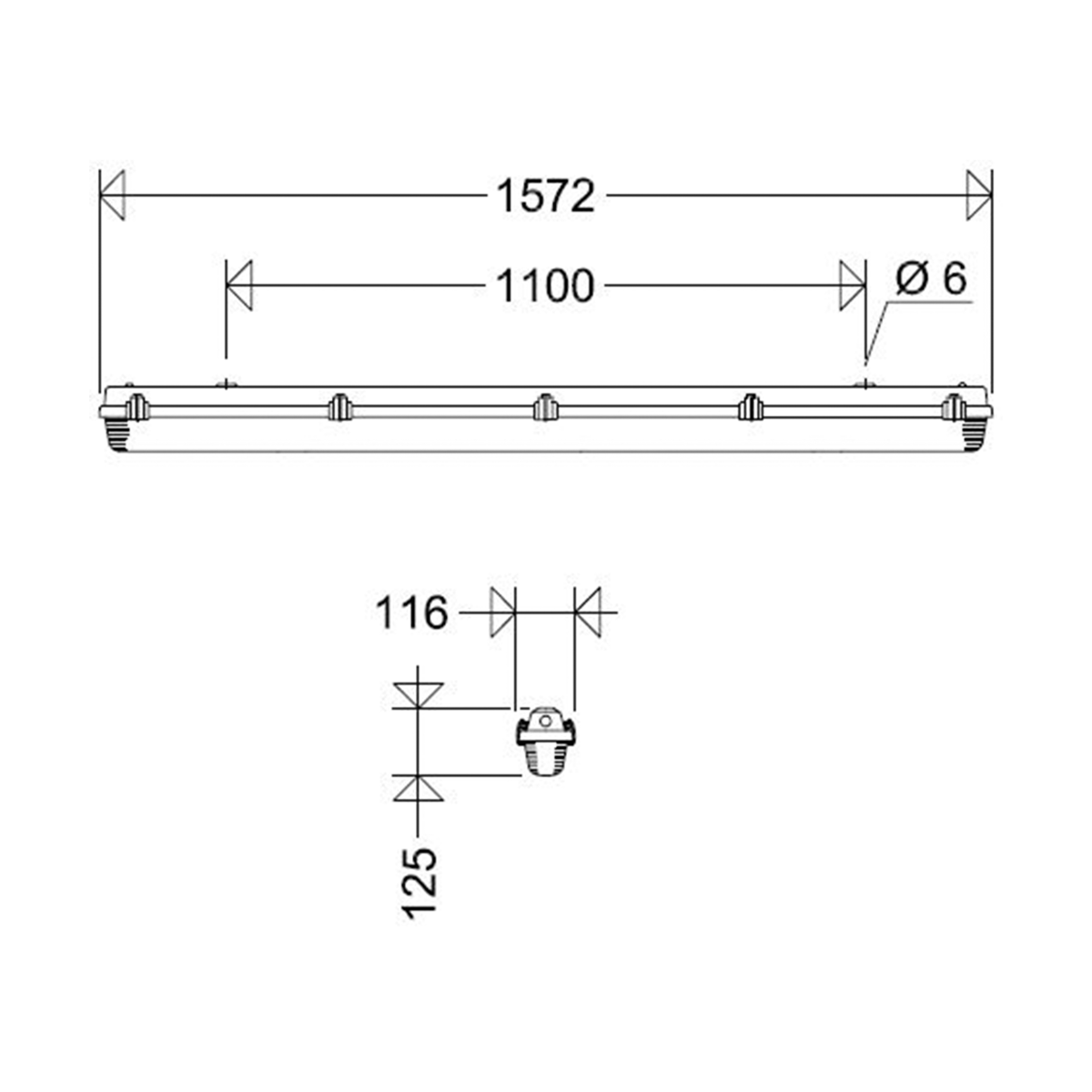 LED-Feuchtraumleuchte 161 15L34 ER