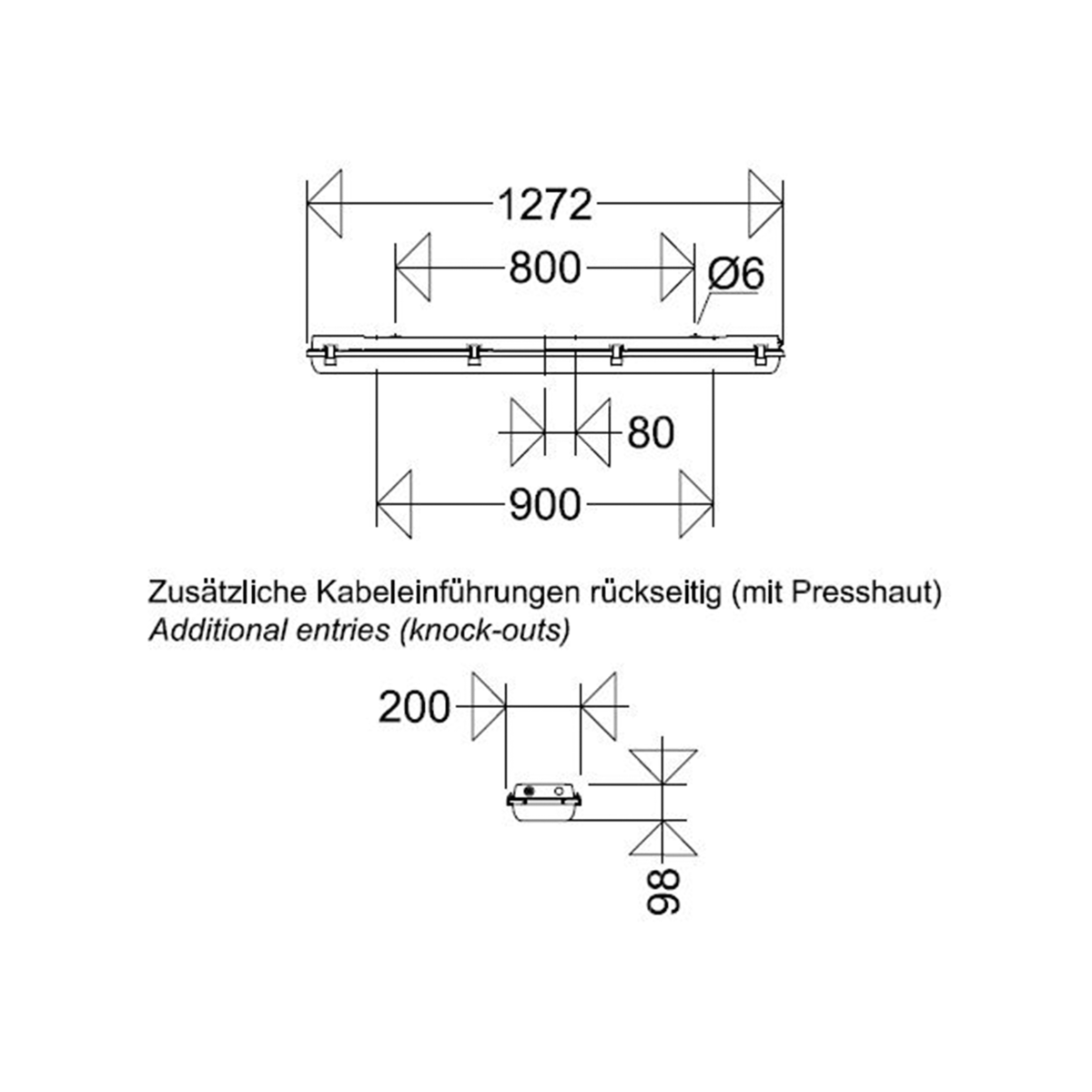 LED-Feuchtraumleuchte 164 12L90G2 DIMC-Z30