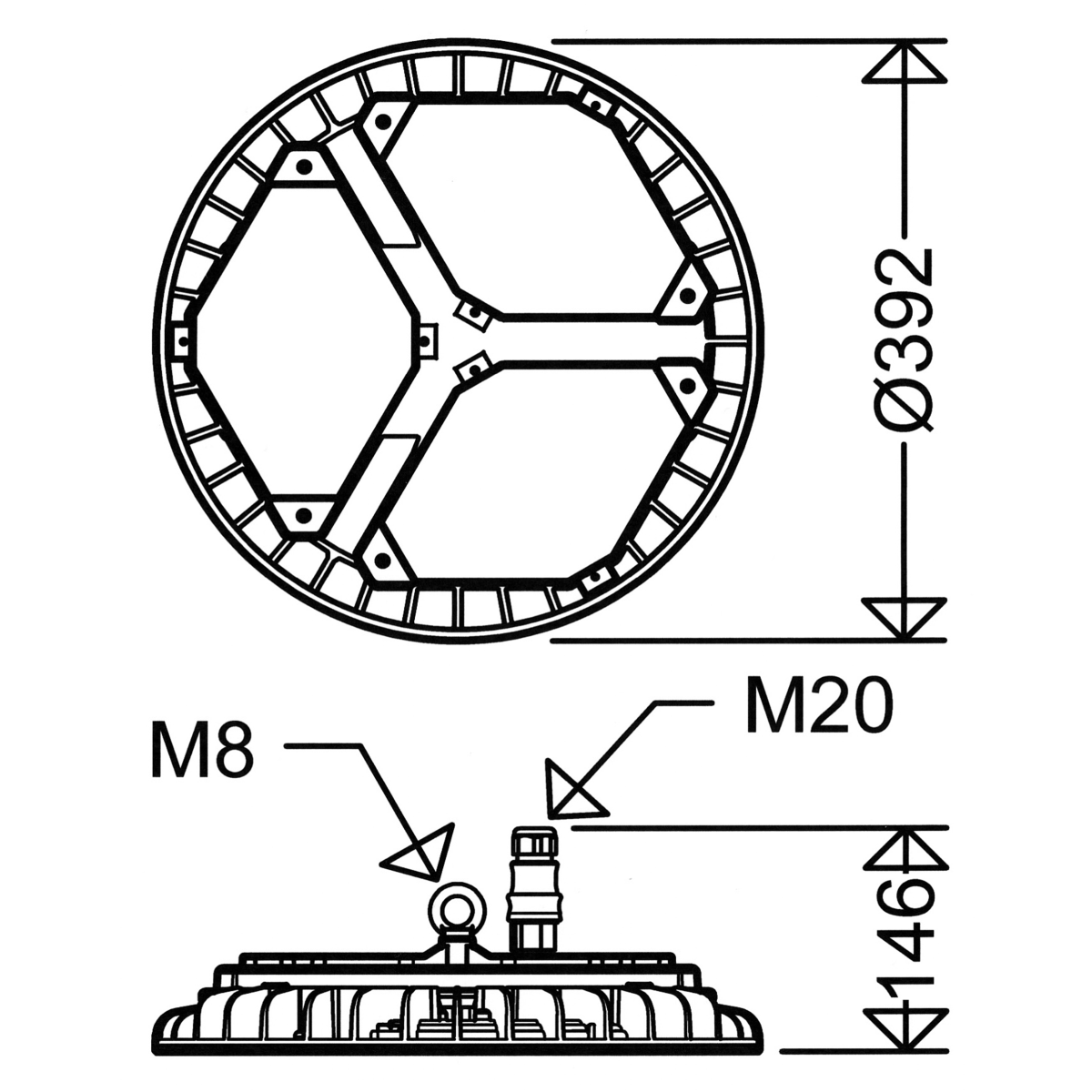 LED-Hallenleuchte 3430 L300 D DIMD