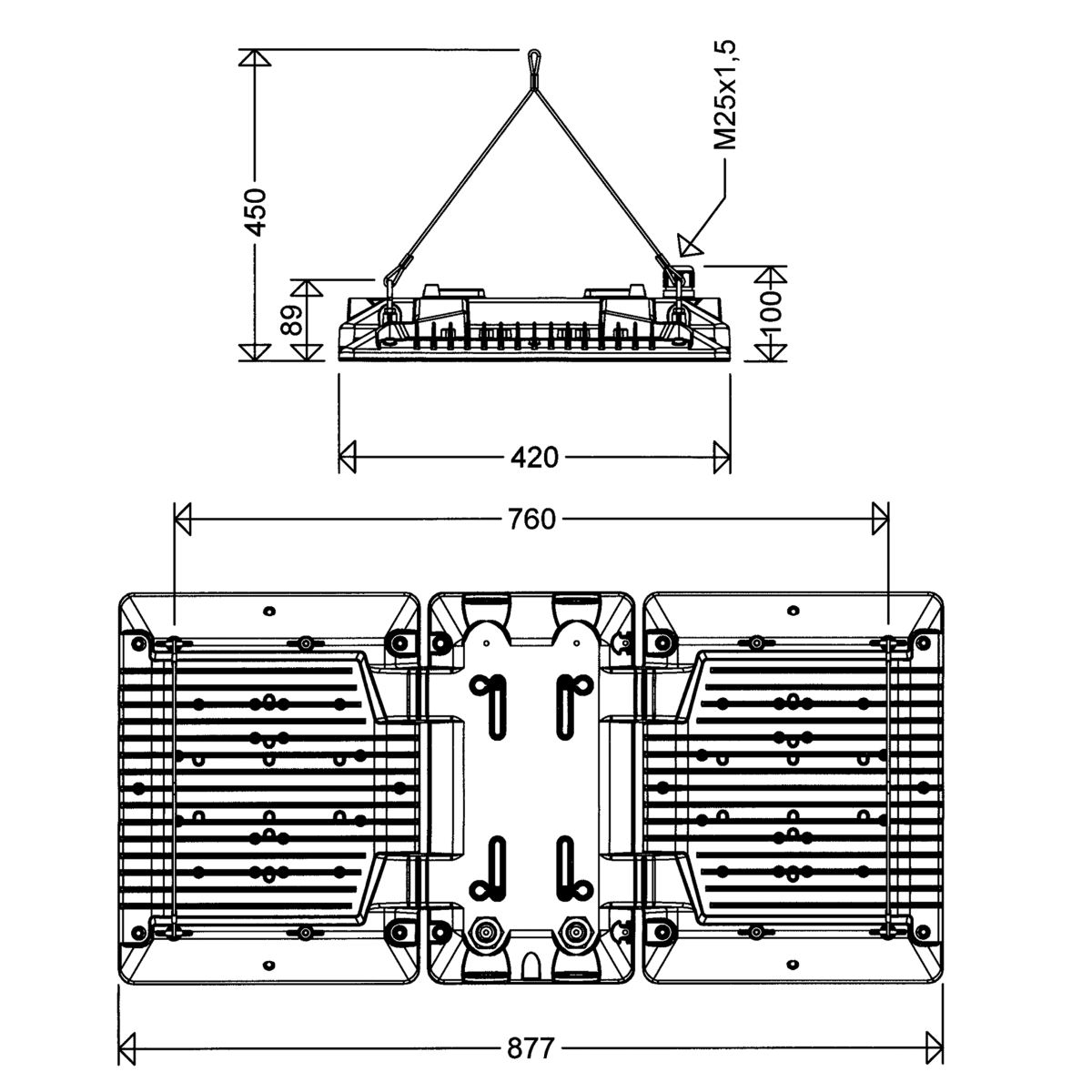 LED-Hallenstrahler 3302 L220T DIMD H60