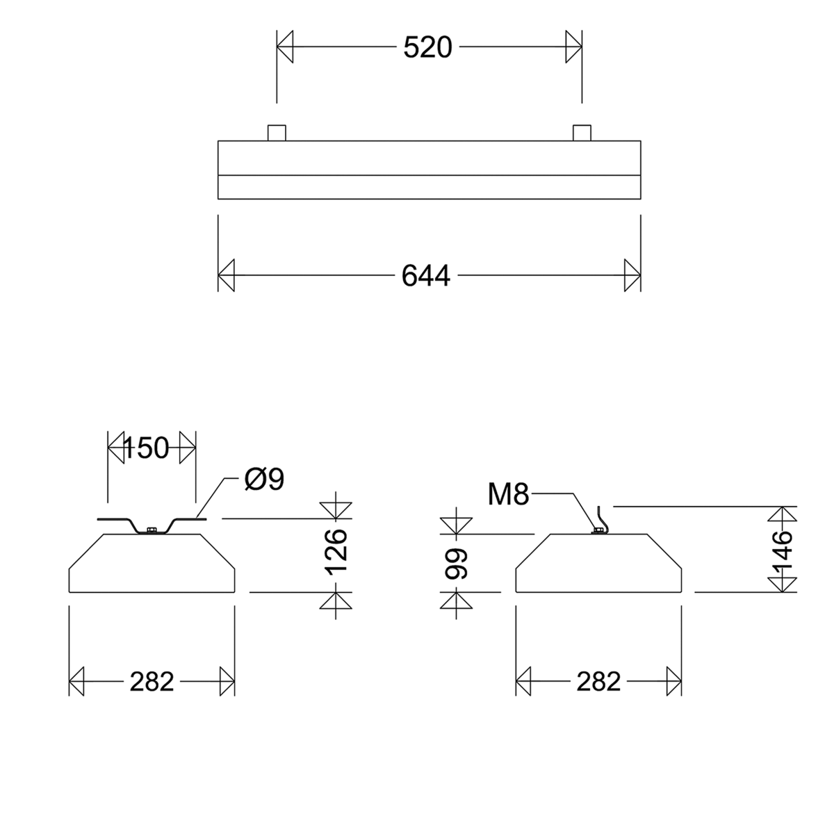 LED-Stahlblechleuchte 185 06L60