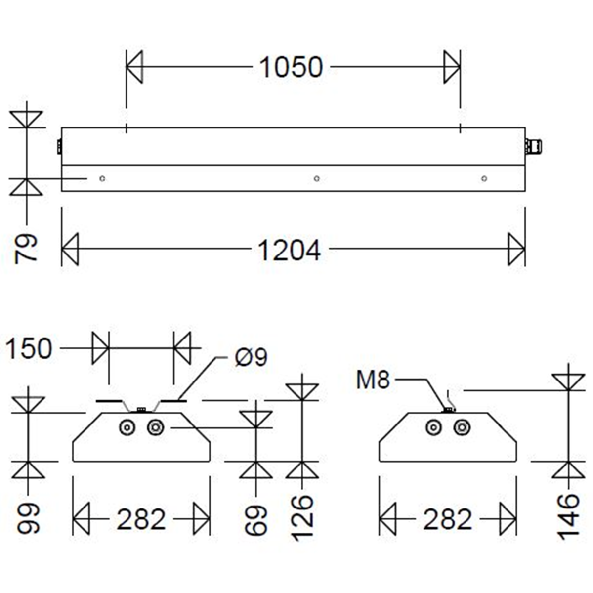 LED-Stahlblechleuchte 185 12L120