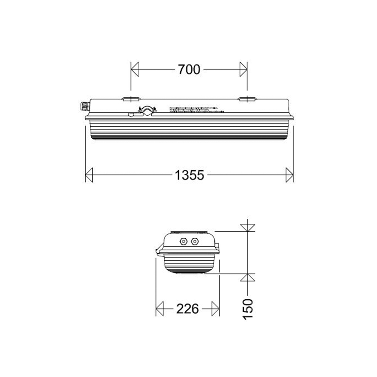 LED-Wannenleuchte 144 12L34 AUS