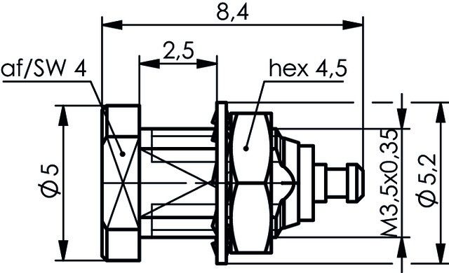 MMCX-Einbaubuchse Au J01341A0101