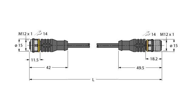 Aktuator-/Sensorleitung RKC4.4T-2-RSC4.4TTXL