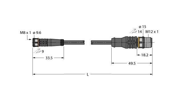 Aktuator- u. Sensorleitung PKG3M-7-RSC4T/TXL