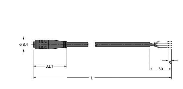 Aktuator- u. Sensorleitung PKG4S-2/TXL