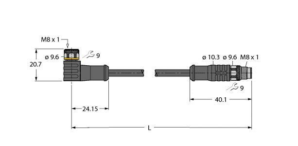 Aktuator- u. Sensorleitung PKWS3M0.3PSGS3M/TEL