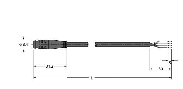 Aktuator- u. Sensorleitung PSG4S-2/TXL