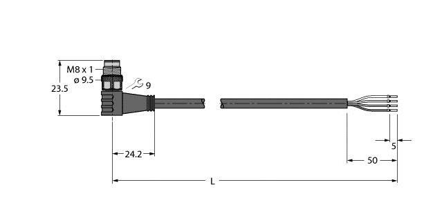 Aktuator- u. Sensorleitung PSW4M-5/TXL