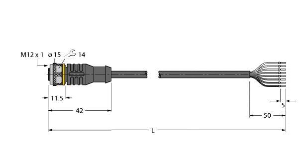 Aktuator- u. Sensorleitung RKC8.800T-10/TXL