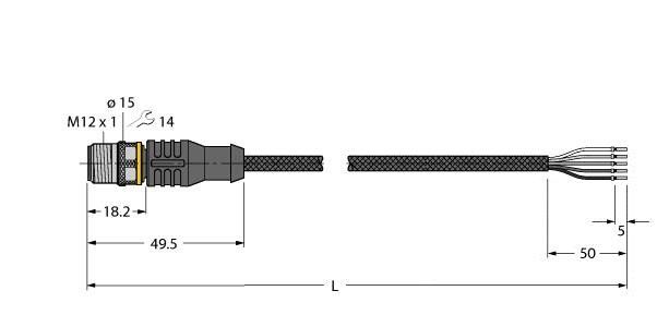 Aktuator- u. Sensorleitung RSC4.5T-2/TXL1001