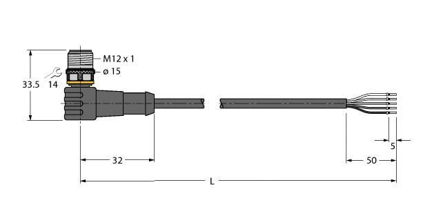 Anschlussleitung WSC4.5T-2/TEY