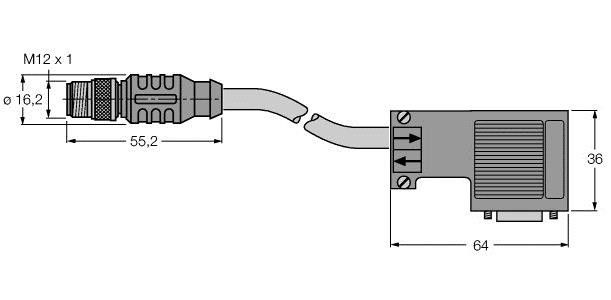 PROFIBUS-Leitung RSSW-D9T451-0.3M