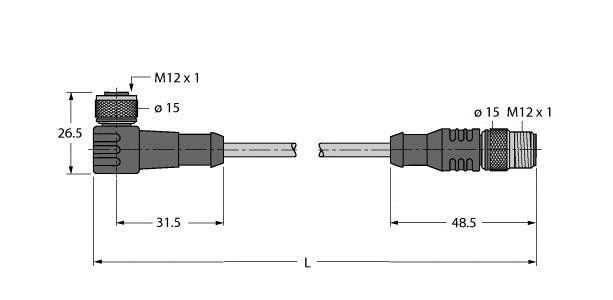 RFID-Leitung WK4.5T-5-R #7030337