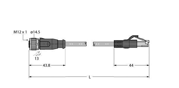 Verbindungsleitung RKSD-RJ45S-4414-0.4M