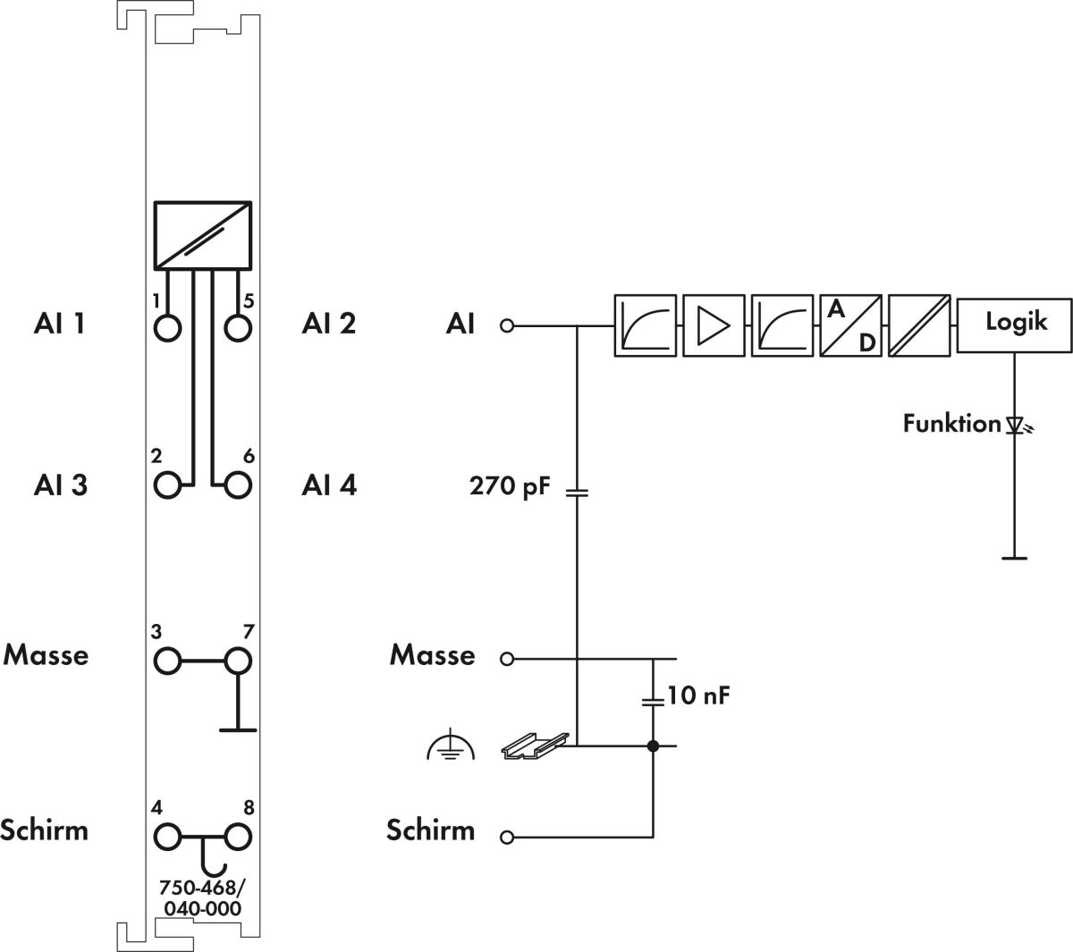 Analogeingangsklemme 750-468/040-000