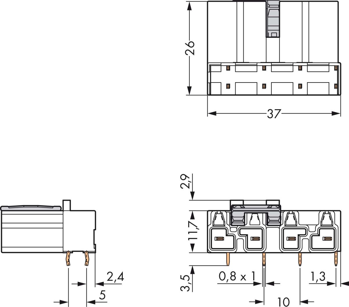 Stecker f.Leiterplatten 770-814/011-000