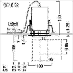 LED-Deckeneinbauleuchte SUP2-R L #60819136